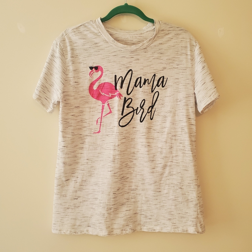 Mama Bird Flamingo Short Sleeve T-shirt